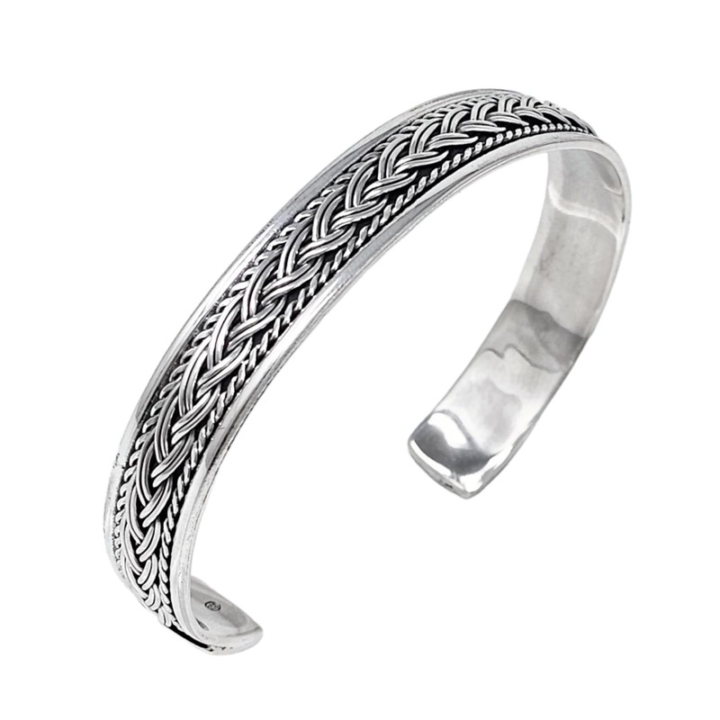 Treasure Bay Women's Celtic Braid Bangle Bracelet - 925 sterling