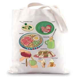 BWWKTOP Ponyo Cookbook Tote Bag Ponyo & Sosuke Gift Ponyo Anime Travel Handbag Anime Ponyo Merch (Ponyo TG)