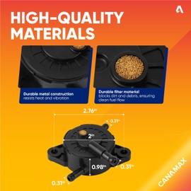 Canamax 49040-7008 49040-0770 MIU12470 Fuel Pump - Compatible with Kawasaki FS FR FX Series Engines FS481V FS541V FS600V FS651V FS691V FS730V FR541V FR600V FR651V FR691V FR730V John Deere 636M 647A