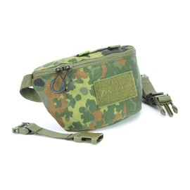 Zentauron Waist Bag Modular 1.8 L Bum Bag 2 Compartments MOLLE Removable Strap Tactical Belt Bag, Camouflage, Neck pouch