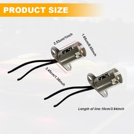 Lyxheth 2PCS Car Light Bulb Socket, Brake Light Socket, BAY15D 1157 LED Bulb Light Lamp Short Socket Adapter with Wire Connector, Car Accessory Light Bulb Socket Holder for Cars (BAY15D(1157)-Short)