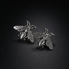 COLORFUL BLING Bees brooch small bee vintage cute animal brooch pins for men women - Silver