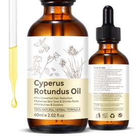 Cyperus Rotundus Oil, Natural Cyperus Rotundus Oil for Hair Removal, Moisturizing Soothing Oil, Balances Skin Tone, Reduces Body Hair Growth, Sensitive Skin, Full Body, Shrink Pores, 60ml/2.02fl.oz
