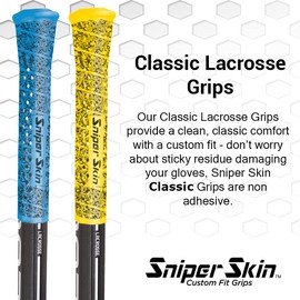 SNIPER SKIN Lacrosse Grips| Better Alternative to Grip Tape | Easy to Install, Lightweight, Waterproof Replacement Grip | Ideal for Team Swag | Yellow Shadow Print