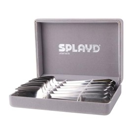 Splayd Mini Luxury Utensils, Satin, 6-Piece Box Set, Silver
