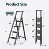 WOA WOA 4 Step Ladder, Ladders for Home, Anti-Slip Aluminum
