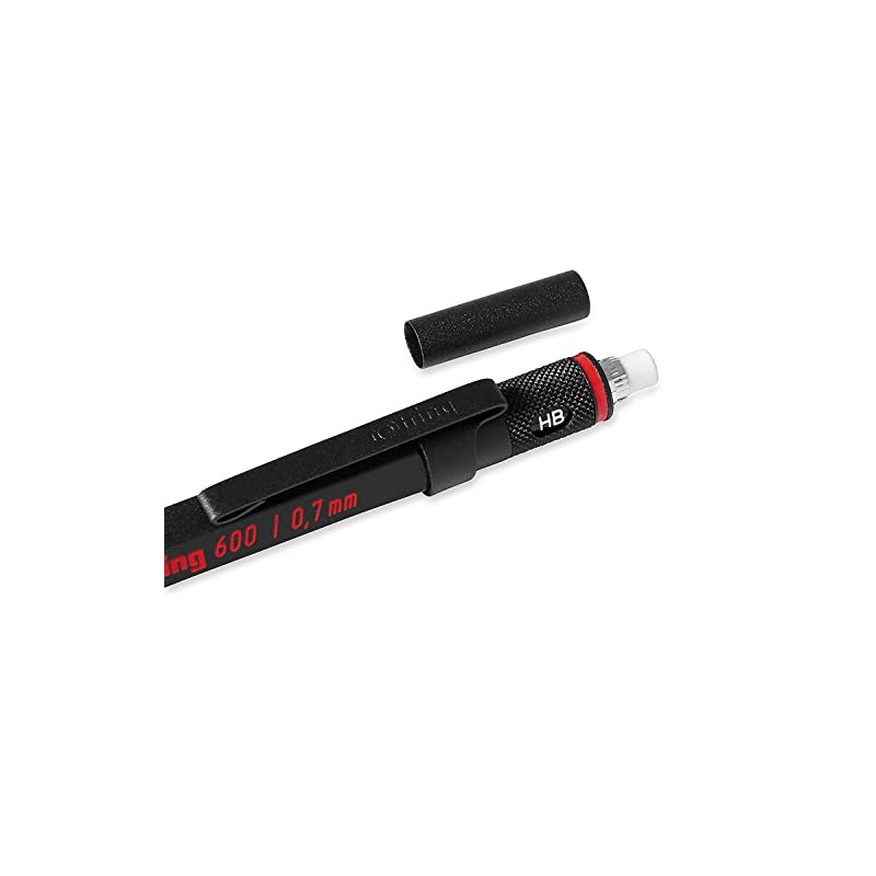 Rotring 600 – Portaminas, 0.7 mm, barril de plata, 7