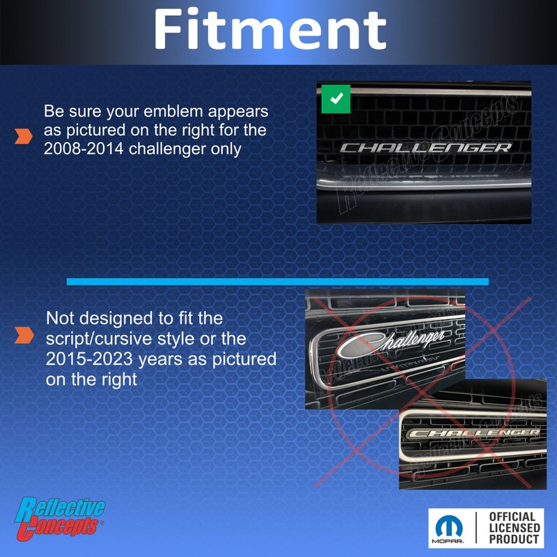 Challenger Grille Emblem Overlay Decal - 08-14 Challenger - (Color:
