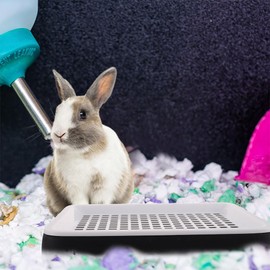 POPETPOP Guinea Pig Litter Pan with Grate: 2Pcs Small Animal Litter Box Rabbit Litter Tray - Bunny Restroom Litter Tray Rat Litter Box for Small Animal Rabbit Guinea Pig Critters Chinchilla