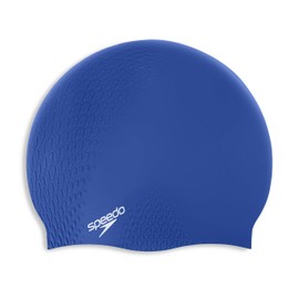 Speedo Unisex Bubble Active+ Swimming Cap, Textured Design, Hapuna Blue, One Size