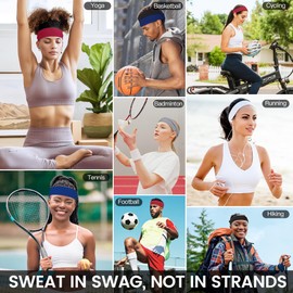 Headbands for Women,Hair Bands for Women's Hair,10 PCS Athletic Headband Women,Cotton Headbands,Elastic Soft Fabric Non-Slip Hair Bands for Workout Yoga Running