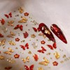 Butterfly Nail Art Stickers 5D Embossed Green Red Gold Butterfly