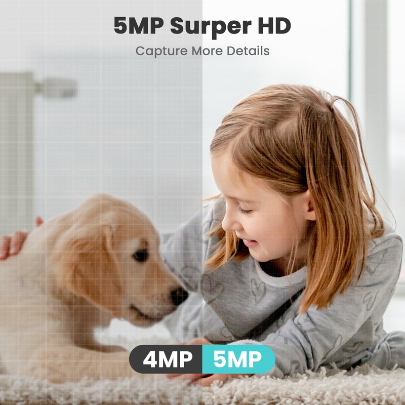Little elf Camera, 5GHz/5MP Pet Camera with 360° Motion Tracking,