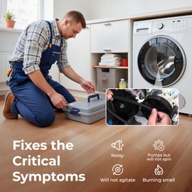 Washer Replacement Parts Kit - WH05X24185 Clutch, WH01X24434 Spring, WH01X27538 Drive Belt - Compatible with GE & Hotpoint Washing Machines - Replaces AP5993402, PS11729473, 4588013