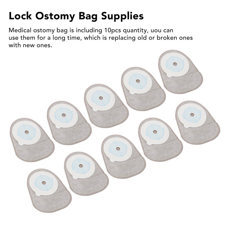 10pcs Adhesive Colostomy Pouch Lock Disposable Drainable Medical Ostomy Bag