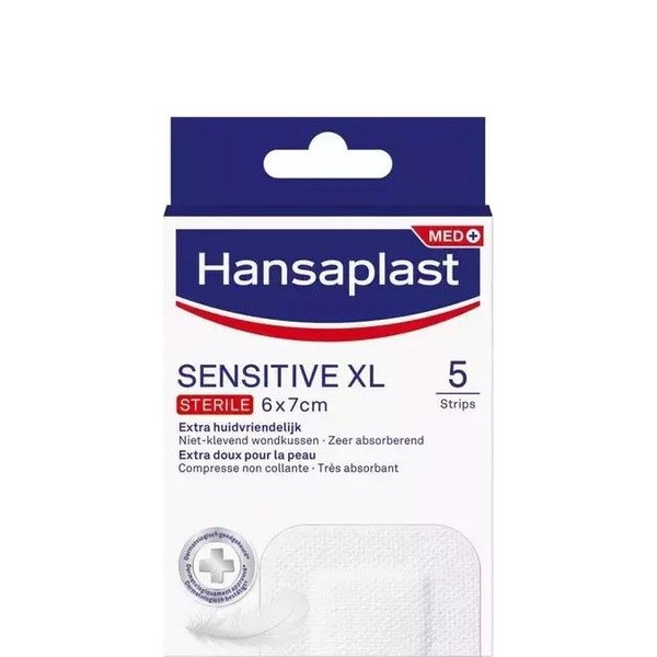 Hansaplast Med+ Sensitive XL Sterile Patches 6x7cm 5items