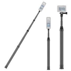 60"/1.5m Invisible Selfie Stick Carbon Fiber, 5ft Extended Long Pole Compatible with Insta360 X4 X3 ONE X2, ONE R, ONE X, ONE GO 3S 3 2 Action 360 Camera (14.2 to 60")