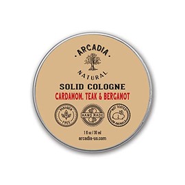 Cardamom, Teak and Bergamot (Solid Cologne) - Handcrafted with natural oils and butters, Vegan and alcohol-Free cologne