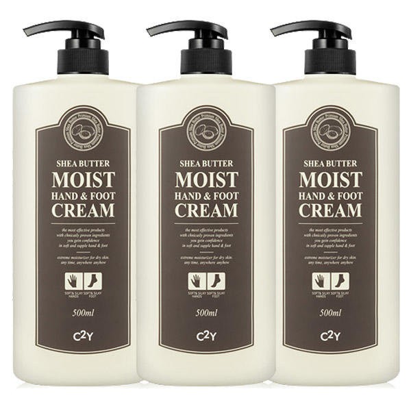 C2Y C2Y Shea Butter Moisture Hand Cream Foot Cream 500ml 3pcs Hand Lotion, [SA2] Shea Butter Hand &amp; Foot 60ml 12pcs