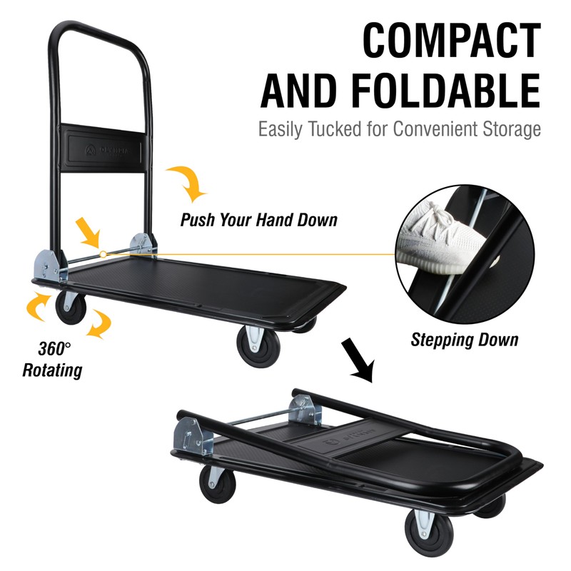Olympia Tools Foldable Push Cart Dolly - 330 Lb. Capacity