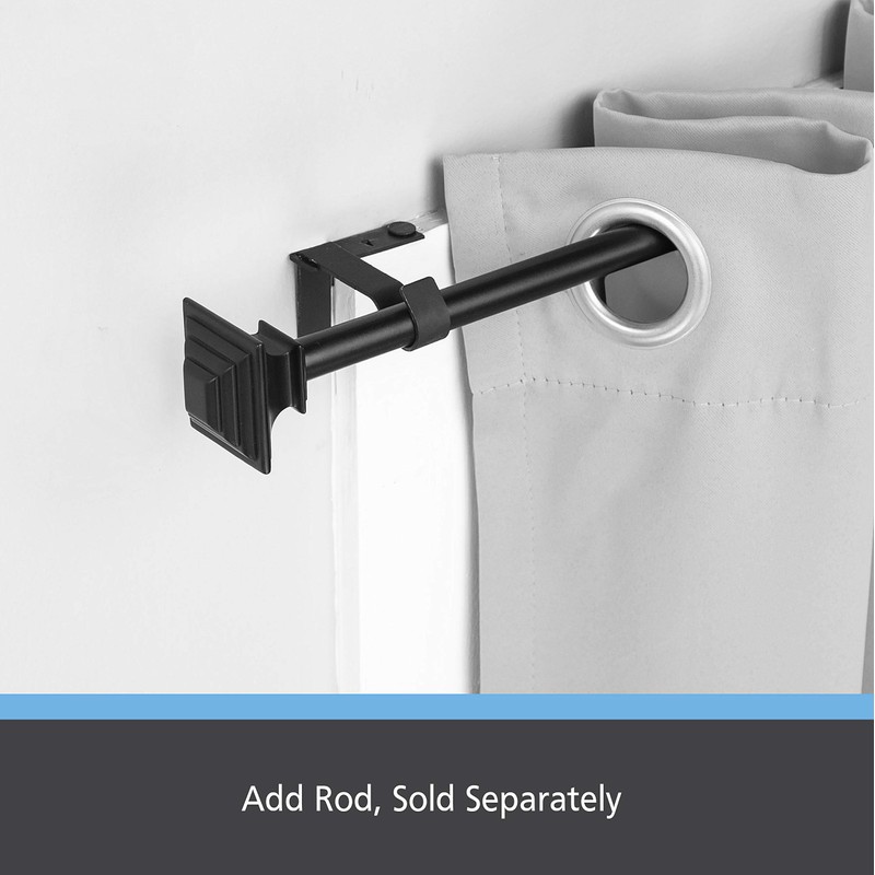 Kenney Fast Fit 5/8" No Measure Curtain Rod Brackets, Matte
