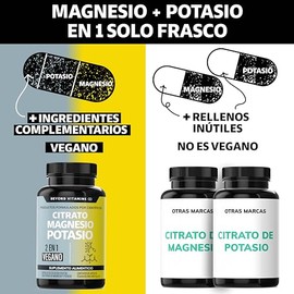 Citrato de Magnesio + Citrato de Potasio | 1334 mg de citrato de magnesio y citrato de potasio | Adicionados con Platano en Polvo, Curcuma y Arroz | C