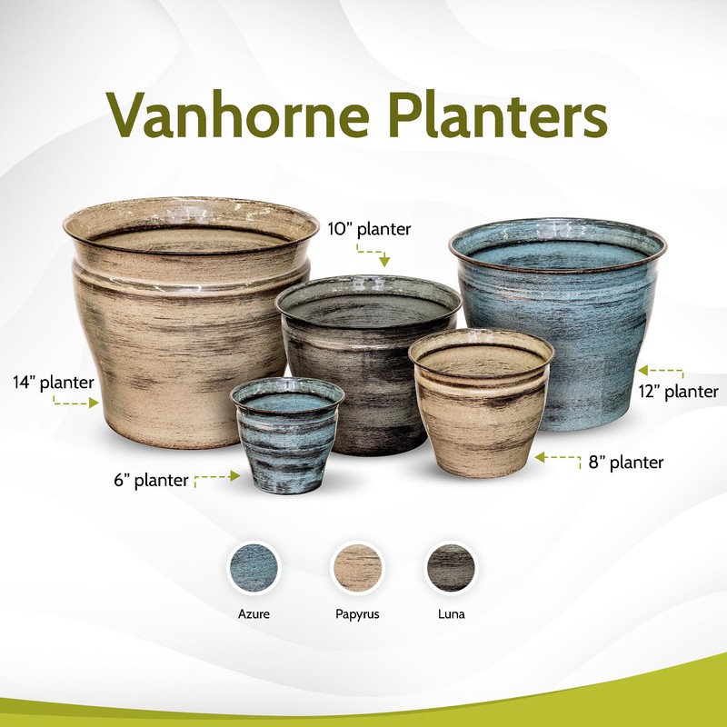 Robert Allen by Headwind - Ironstone Vanhorne Glazed Metal Planter