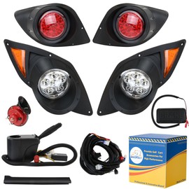 Mixopoly Golf Cart Light Kit for Yamaha G29 Gas & Electric 2007-UP, 12V Street Legal Full Headlight Tail Light Kit with Turn Signal Switch, Horn Button, Hazard Flasher and Brake Pad