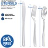Joyido 100Guests Pre Rolled Silver Plastic Silverware Sets - Heavy