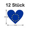 Generisch Pack of 12 stickers Europe heart, weatherproof and UV