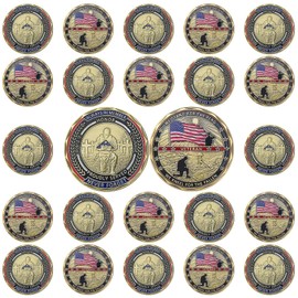 24 Pcs Military Challenge Coins,Thank You for Your Service Appreciation Commemorative Coin Gifts for Veterans (Vintage)