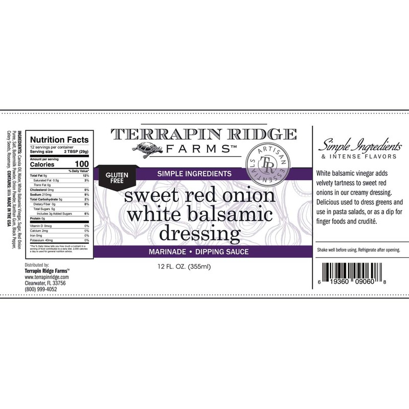 Terrapin Ridge Farms Sweet Red Onion White Balsamic Dressing –