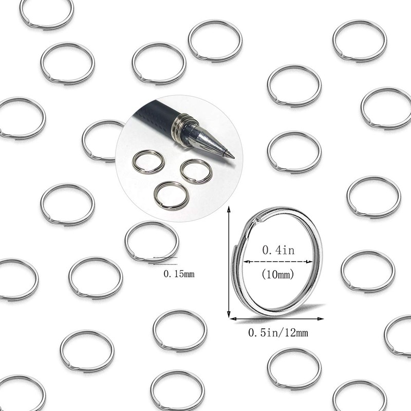100 Pcs Split Ring, Small Key Rings Bulk Split Keychain