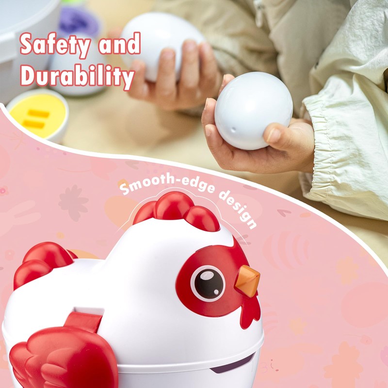 VROGTIK Eggs Toys Matching Game for Toddlers, 12 Matching Eggs