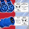 SPARES2GO 16A Splitter Cable 240V Caravan Motorhome 2 Way Hook