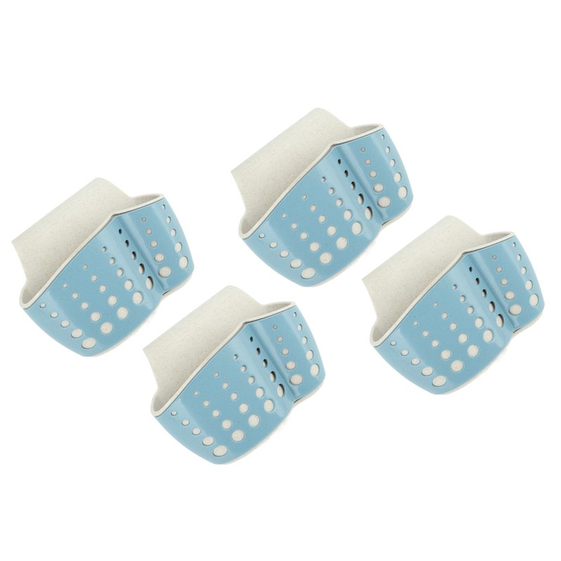 4Pcs Sink Sponge Holder PP 2 Layer Adjustable Strap Soap