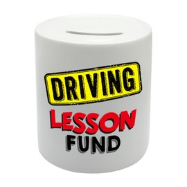 Coralgraph Inc BS053 DRIVING LESSON FUND Novelty Gift Printed Ceramic Piggy Bank Money Saving Box