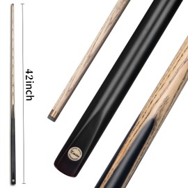 Kmise Short Kids Pool Cue Stick, 42 Inch Hardwood Pool Cue Set of 6, Black 13OZ Pool Sticks with 10 MM Brass Tips, Table Billiard Cue Stick for Home, Billiard Room