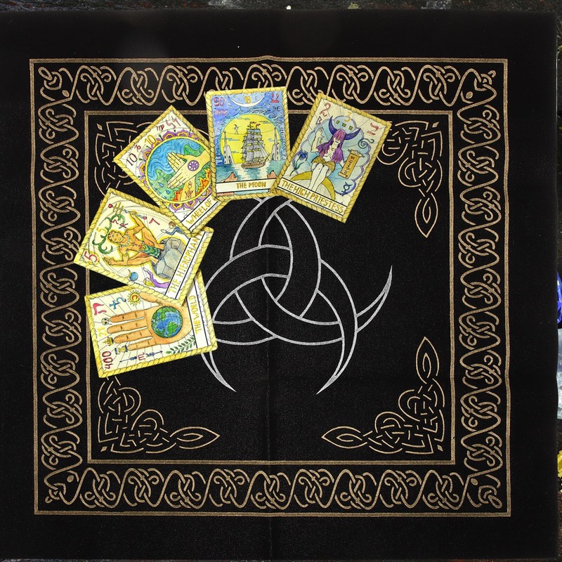 jojofuny Altar Tarot Cloth Divination Star Tablecloth Astrology Tapestry Wicca