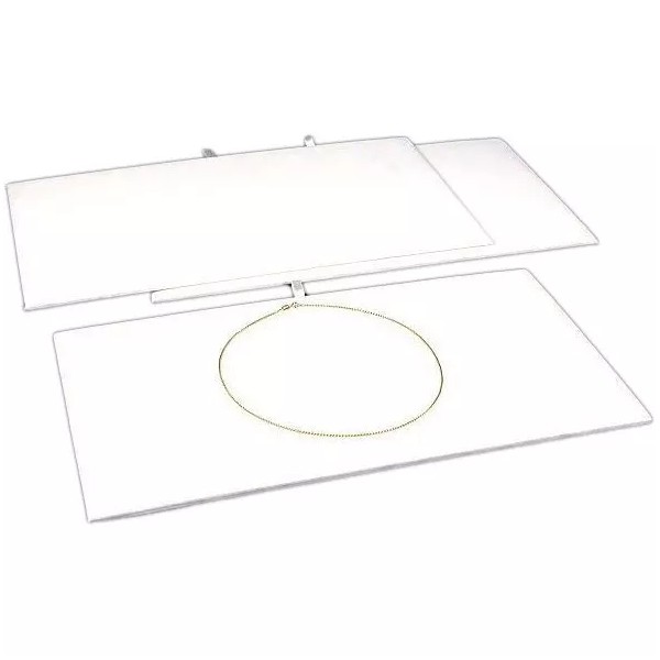 FindingKing 3 Jewelry Chain Display Pad White Velvet Showcase Tray