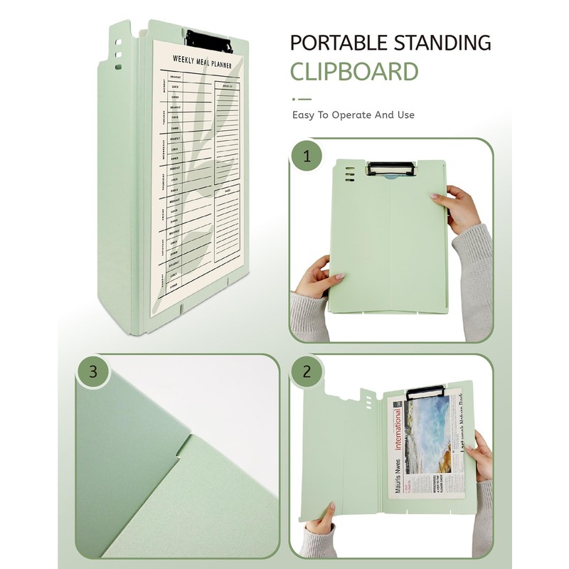 GAUENEEN Free Standing Clipboard and Desktop Stand with Adjustable Buckles