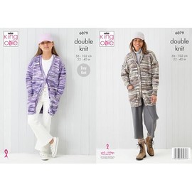 King Cole Ladies & Girls Double Knitting Pattern Cardigans (6079)