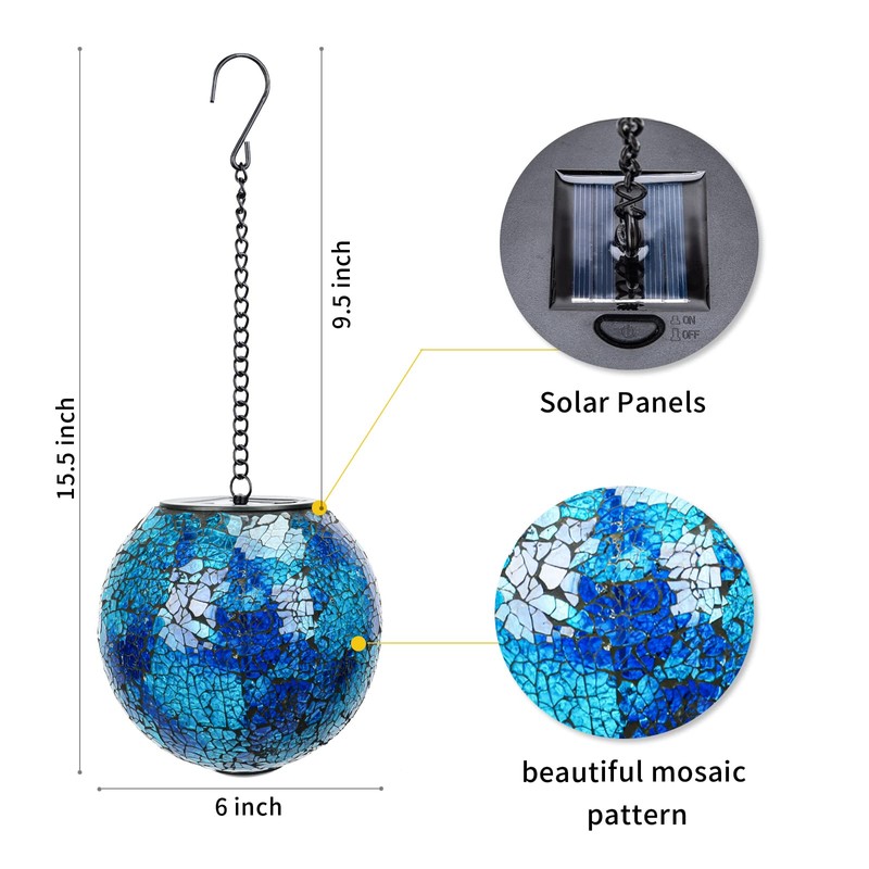 VCUTEKA Solar Lanterns Outdoor Waterproof - Hanging Solar Lights Garden