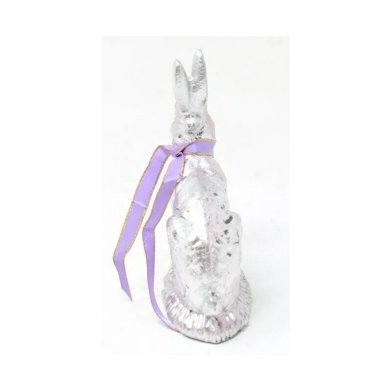 Nantucket Distributing Metal Easter Bunny Figurine 4" in Purple