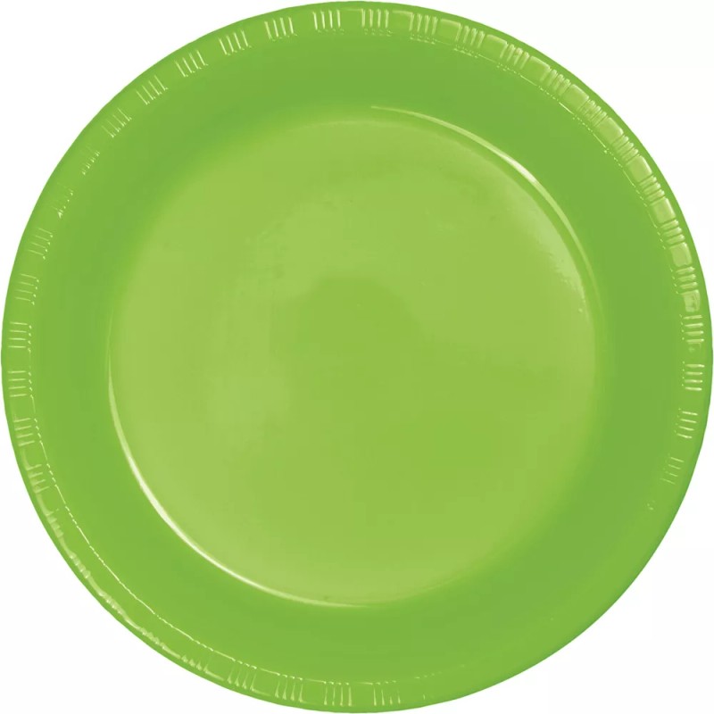Small 7" Plastic Disposable Plates -Vibrant Solid Colors Appetizer Dessert