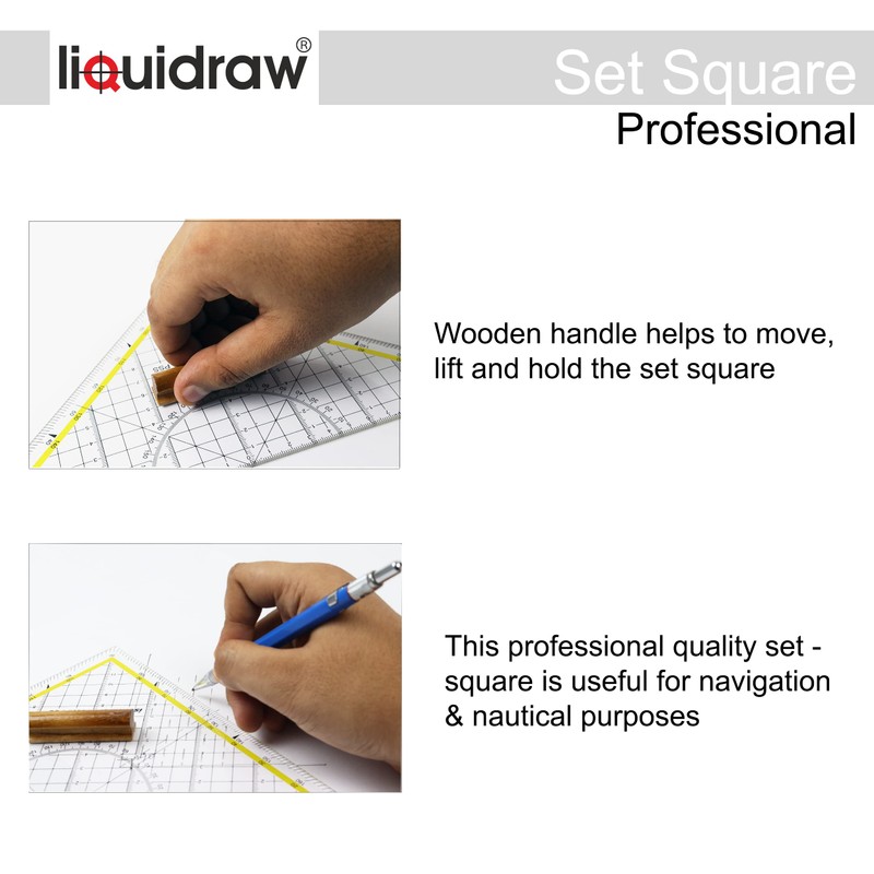 Liquidraw Set Square Ruler Triangle Ruler Triangular Protractor 25cm /