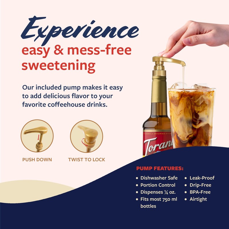 Torani Coffee Syrup, Salted Caramel Flavored Syrup for Drinks, Pump