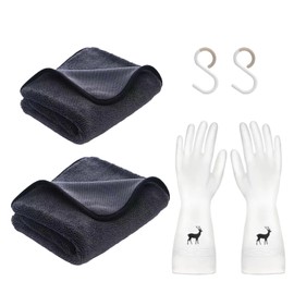 Leogony 2 PCS Bathroom Drying Cloth Set, Microfibre Thicken Shower Cloth for Car Window Shower Bathroom Kitchen (40×60cm+40×40cm)