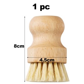 1 x Round Wooden Mushroom Brush, Kitchen Brush, Mushroom Brush, Safe, Environmentally Friendly, Durable, Not Easy to Deform for Kitchen, Bathroom, Gentle Cleaning of Mushrooms or Vegetables