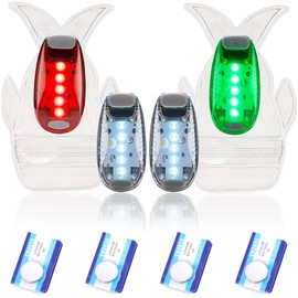 4pcs Navigation lights for boats kayak, LED Safety Light, 3 Types Flashing Mode, Easy Clip-On Kit for Boat Bow, Stern, Mast, Paddles, Pontoon, Kayaking Accessories, Yacht, Bike Tail, Red Green White…